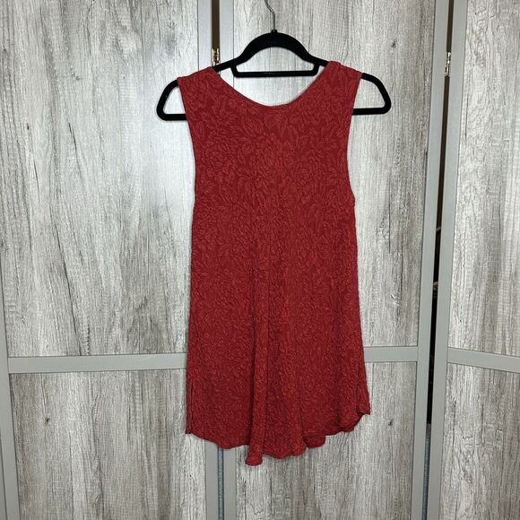 Uru Silk Top Tunic Artsy Boho A Line Burnt Red Color - Picture 5 of 6